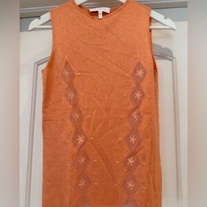 Escada Sleeveless Orange Knit Tank